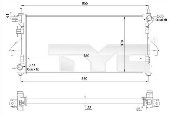 TYC 709-0028-R - Chladič vody -