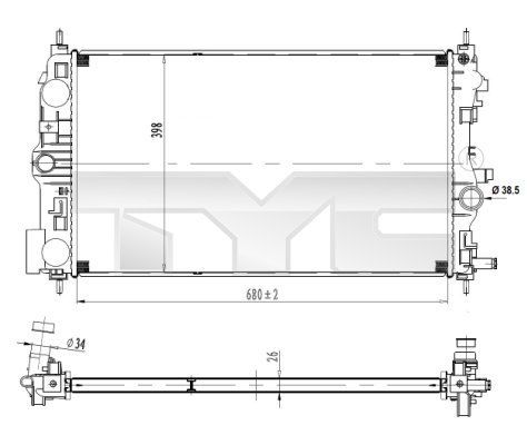 TYC 725-0037 - Chladič vody -