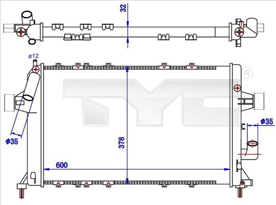 TYC 725-0039-R - Chladič vody -