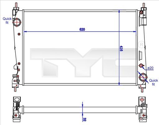 TYC 725-0042-R - Chladič vody -