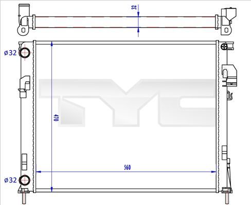 TYC 725-0043-R - Chladič vody -