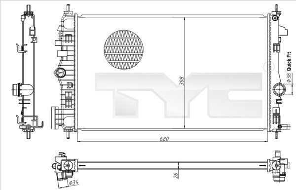 TYC 725-0047 - Chladič vody -