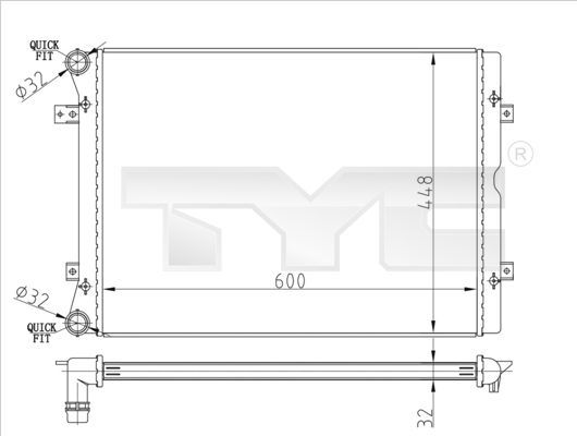 TYC 737-0067-R - Chladič vody -