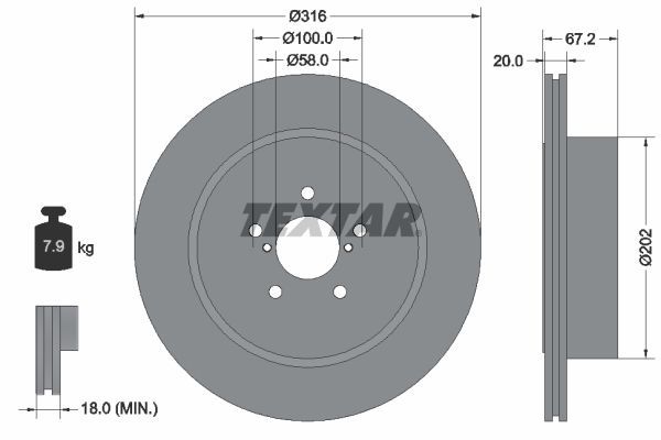 Textar 92173703 - Brzdový kotúč -