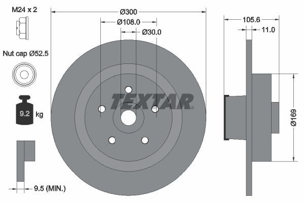 Textar 92252903 - Brzdový kotúč -