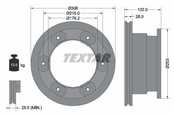Textar 93177703 - Brzdový kotúč -