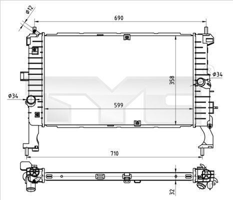 TYC 725-0049 - Chladič vody -
