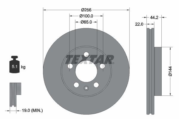 Textar 92303803 - Brzdový kotúč -