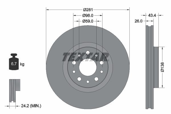 Textar 92304803 - Brzdový kotúč -