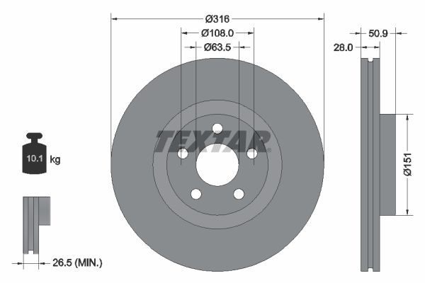 Textar 92317203 - Brzdový kotúč -