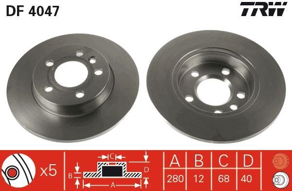 TRW DF4047 - Brzdový kotúč -