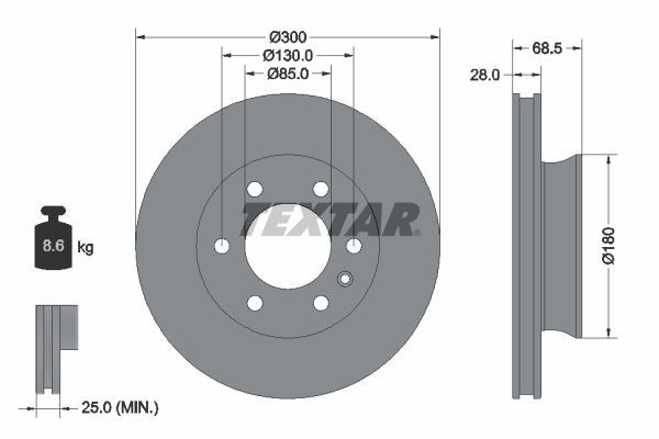 Textar 92301203 - Brzdový kotúč -