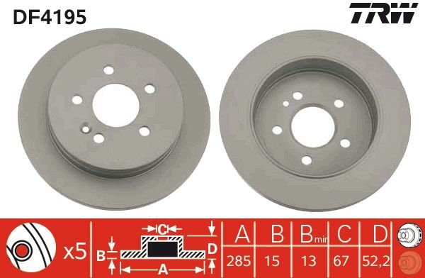 TRW DF4195 - Brzdový kotúč -