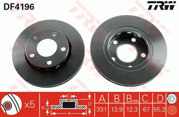 TRW DF4196 - Brzdový kotúč -