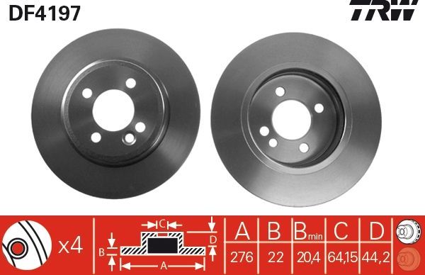 TRW DF4197 - Brzdový kotúč -