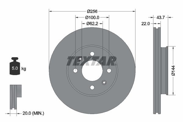 Textar 92304603 - Brzdový kotúč -