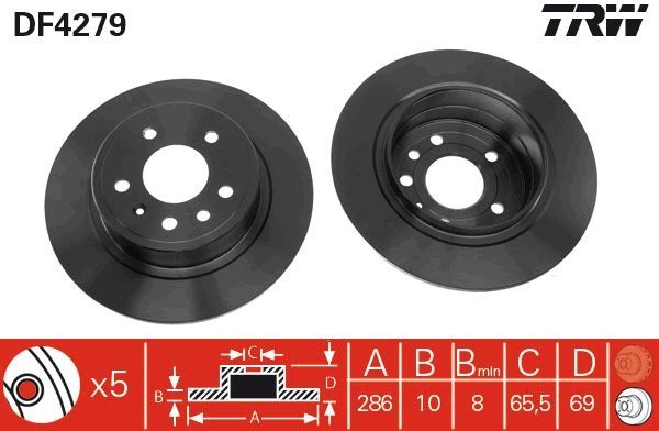 TRW DF4279 - Brzdový kotúč -