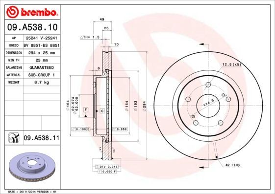 Brembo 09.A538.11
