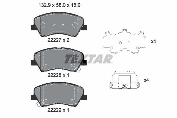 Textar 2222701 - Brzdové platničky -