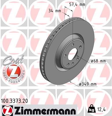 Zimmermann 100.3373.20 - Brzdový kotúč -