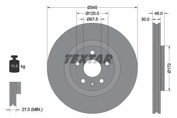 Textar 92314505 - Brzdový kotúč -