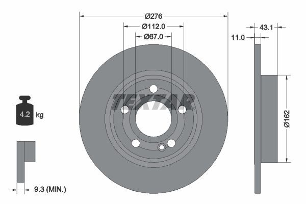 Textar 92316803 - Brzdový kotúč -