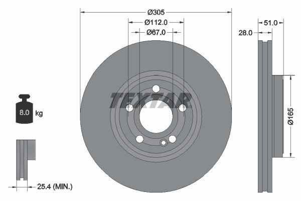 Textar 92323405 - Brzdový kotúč -