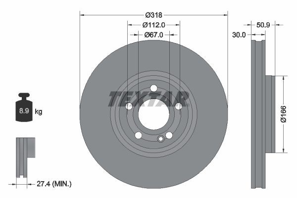 Textar 92316705 - Brzdový kotúč -