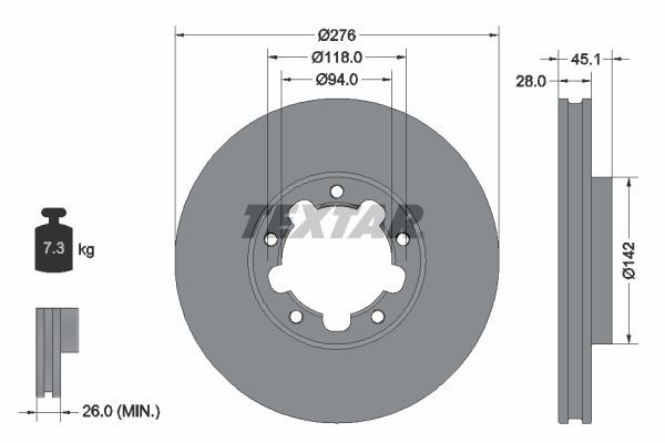 Textar 92324003 - Brzdový kotúč -