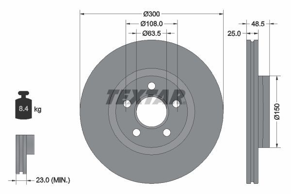 Textar 92326003 - Brzdový kotúč -