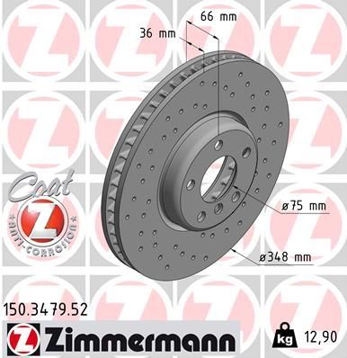 Zimmermann 150.3479.52 - Brzdový kotúč -