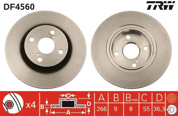 TRW DF4560 - Brzdový kotúč -