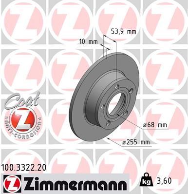 Zimmermann 100.3322.20 - Brzdový kotúč -
