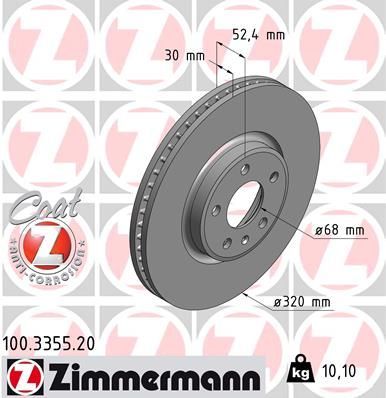 Zimmermann 100.3355.20 - Brzdový kotúč -