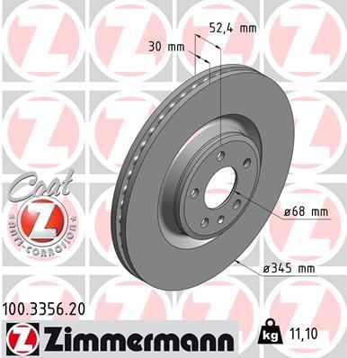 Zimmermann 100.3356.20 - Brzdový kotúč -