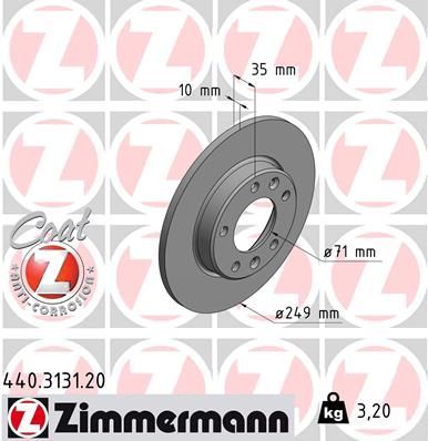 Zimmermann 440.3131.20 - Brzdový kotúč -