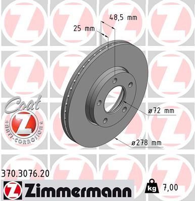 Zimmermann 370.3076.20 - Brzdový kotúč -