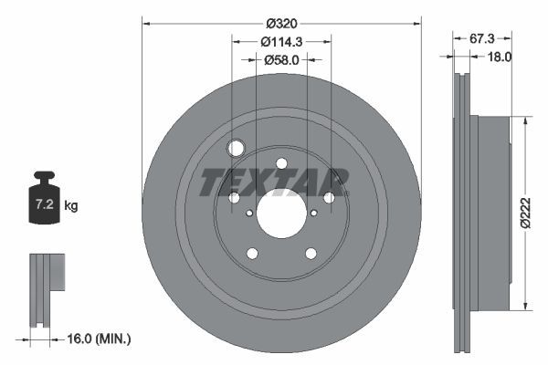 Textar 92255903 - Brzdový kotúč -