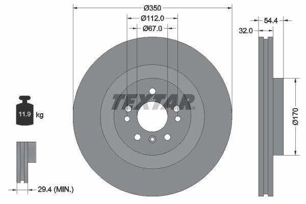 Textar 92284205 - Brzdový kotúč -
