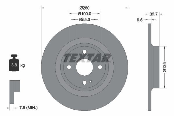 Textar 92320003 - Brzdový kotúč -