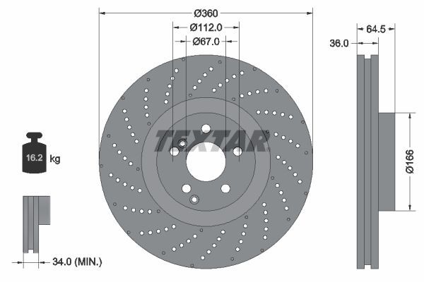 Textar 92260305 - Brzdový kotúč -
