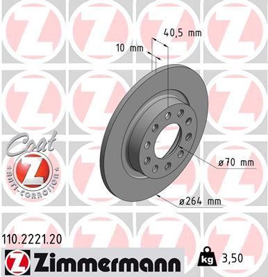 Zimmermann 110.2221.20 - Brzdový kotúč -