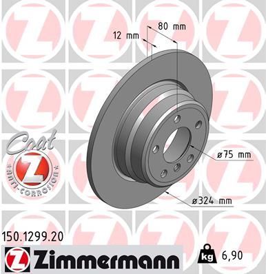 Zimmermann 150.1299.20 - Brzdový kotúč -