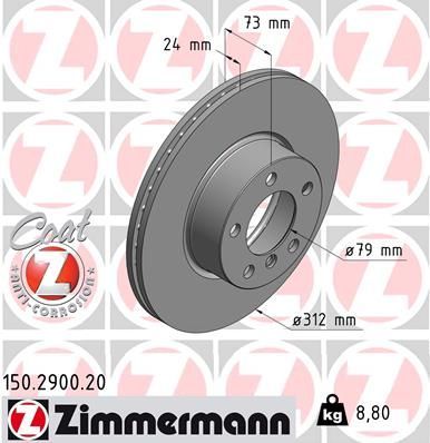 Zimmermann 150.2900.20 - Brzdový kotúč -