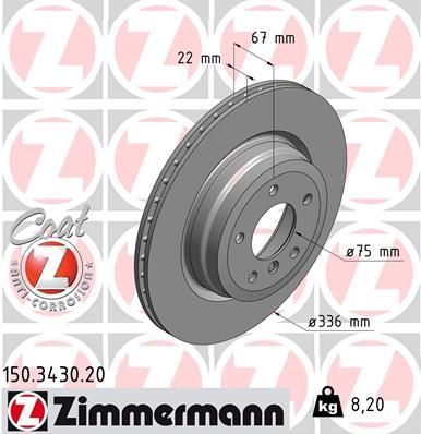 Zimmermann 150.3430.20 - Brzdový kotúč -