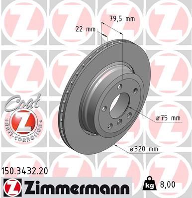 Zimmermann 150.3432.20 - Brzdový kotúč -