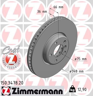 Zimmermann 150.3478.20 - Brzdový kotúč -