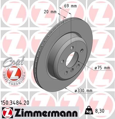 Zimmermann 150.3484.20 - Brzdový kotúč -