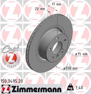 Zimmermann 150.3495.20 - Brzdový kotúč -
