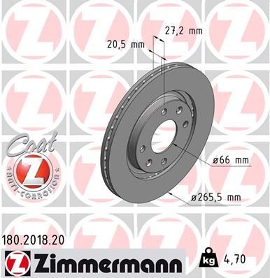 Zimmermann 180.2018.20 - Brzdový kotúč -